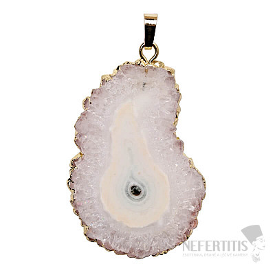 Sun crystal cut by stalactite pendant white