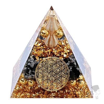 Orgonite Harmony pyramid with obsidian flake