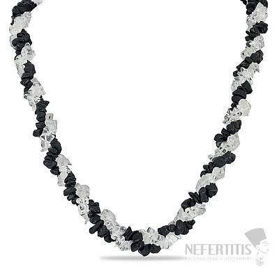 Crystal and spinel necklace braided A quality