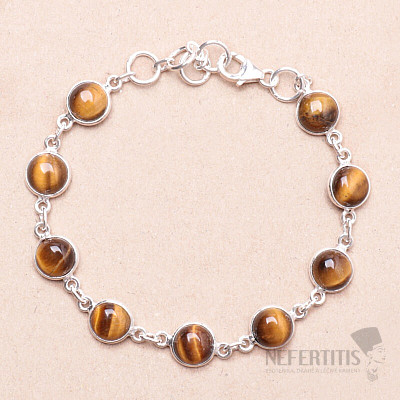 Tiger eye bracelet silver Ag 925 N3030