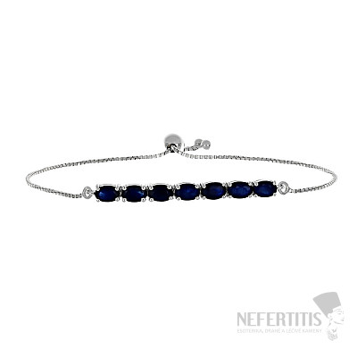 Silver bracelet with blue sapphires Ag 925 015955 SAF