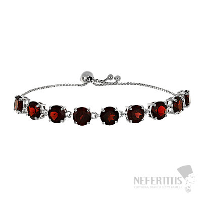 Silver pull-down bracelet with garnets Ag 925 015368 GAR