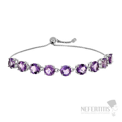 Silberarmband mit brasilianischen Amethysten Ag 925 015368 BRAME