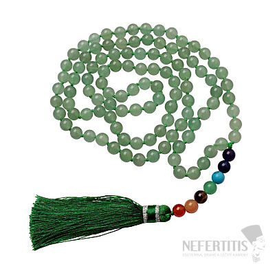 Japa Mala Aventurine Bead Chakra Necklace