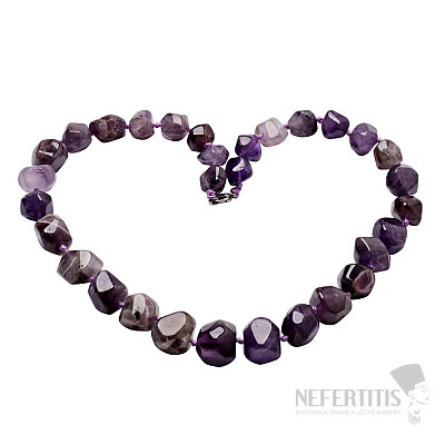 Amethyst necklace made of large nuggets