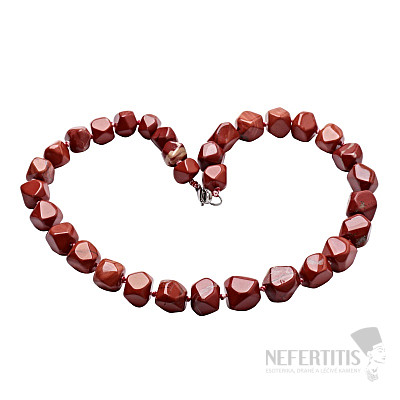 Red jasper necklace made of large nuggets