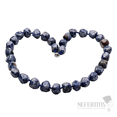 Quartz with sodalite necklace made of large nuggets