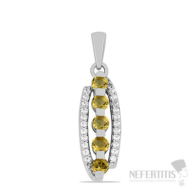 Silver pendant with cut citrines and zircons Ag 925 014295 CT