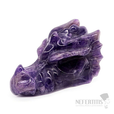 Handgeschnitzter Amethyst-Drachenkopf