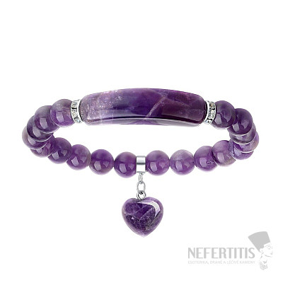 Amethyst-Armband mit Herz