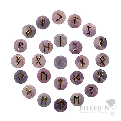 Lepidolite Runestone Set