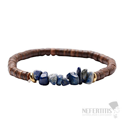 Lapis lazuli and coconut bracelet