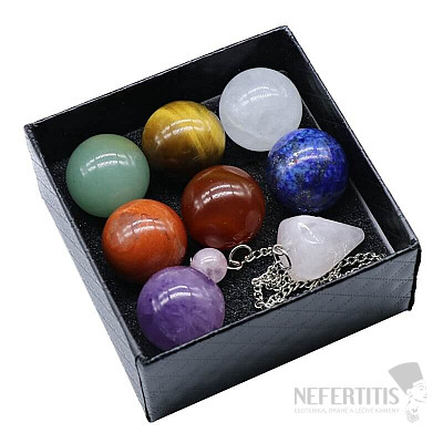 Chakra stone set with pendulum