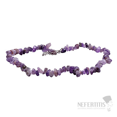 Amethyst necklace made of polished pieces