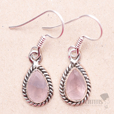 Rose quartz earrings silver Ag 925 SG 24507 RQ