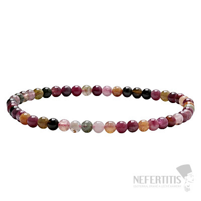 Tourmaline multicolor bead bracelet 4 mm