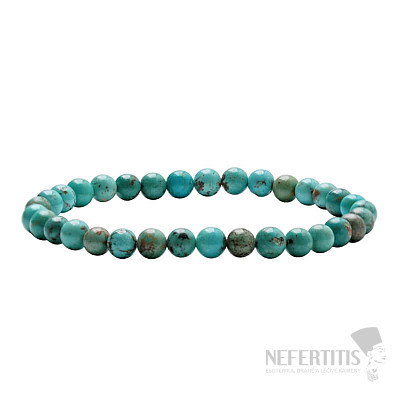 Turquoise beaded bracelet A quality 6 mm