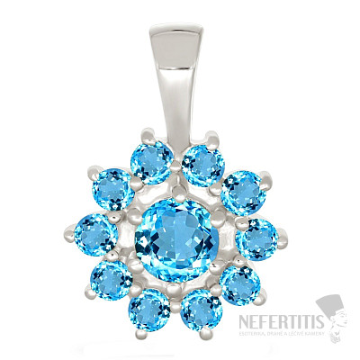 Topaz blue pendant silver Ag 925 P1298BT