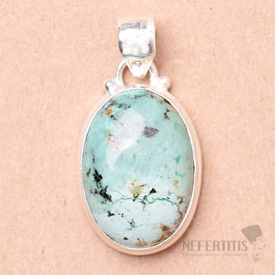 Turquoise Norwegian green pendant silver Ag 925 39315