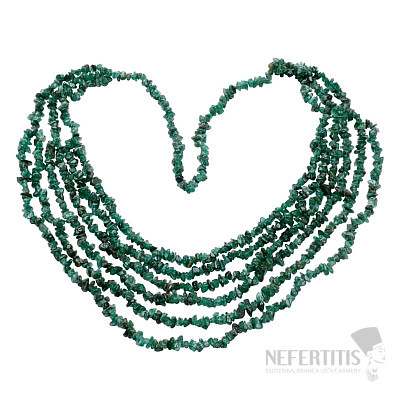 Aventurine green necklace chopped five rows