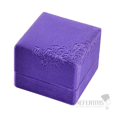 Purple velvet gift box for rings 6 x 6 cm