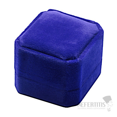 Blue velvet gift box for rings 4.9 x 5.4 cm