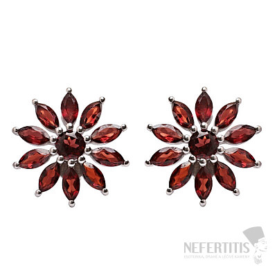 Silver earrings with cut garnets Ag 925 0012889 GT