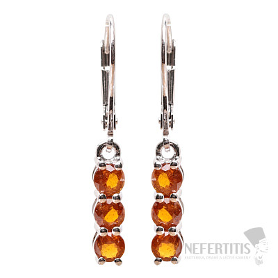 Silver earrings with cut orange kyanites Ag 925 014969 ORK