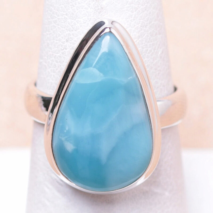 Larimar prsten stříbro Ag 925 LOT14 - 54 mm (US 7), 6,1 g