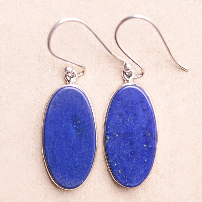 Lapis Lazuli náušnice stříbro Ag 925 E1407 - 2 cm, 5,4 g