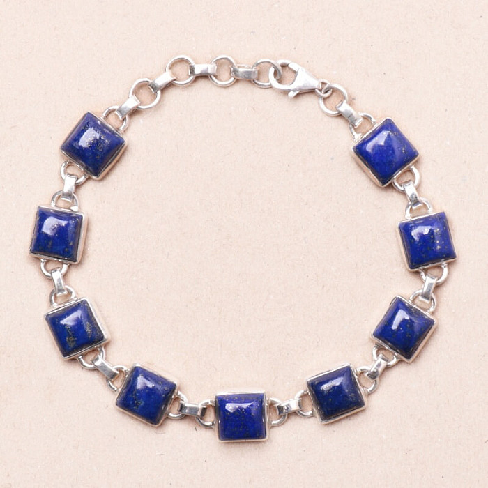 Lapis Lazuli náramek stříbro Ag 925 B240 - 19 - 21 cm, 18 g