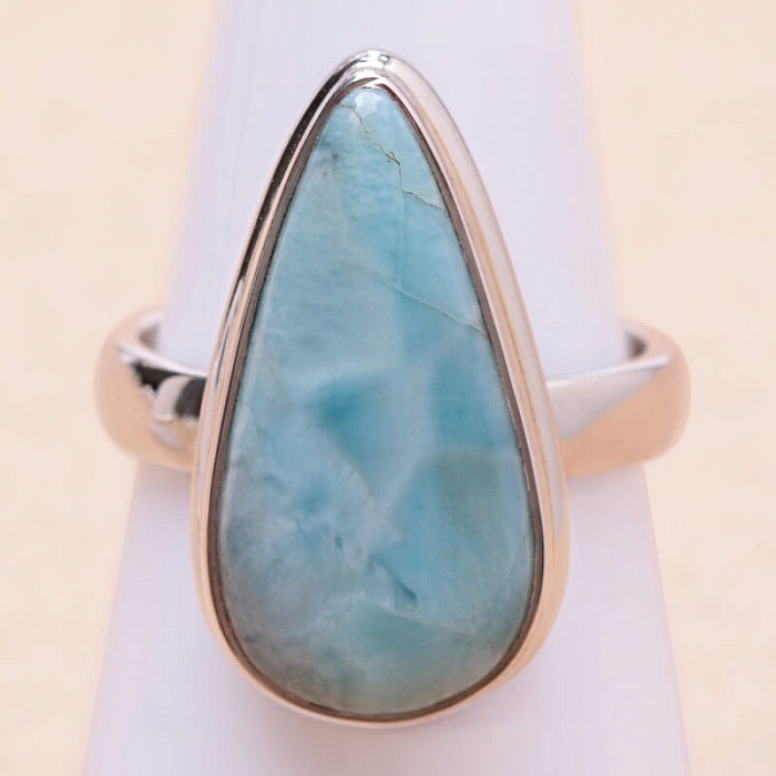 Larimar prsten stříbro Ag 925 LOT249 - 54 mm (US 7), 6,5 g