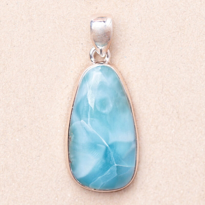 Larimar přívěsek stříbro Ag 925 LOT256 - 3,1 cm, 7,4 g