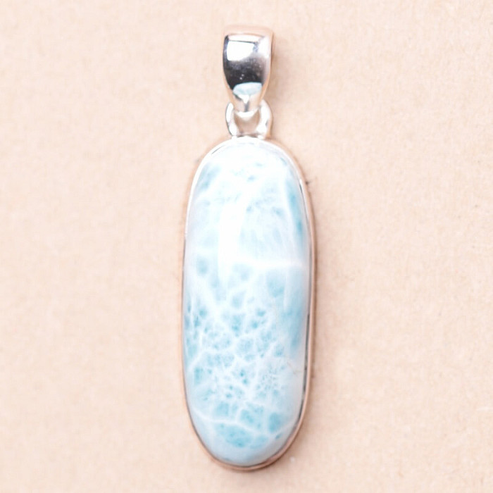 Larimar přívěsek stříbro Ag 925 LOT273 - 3,7 cm, 10,5 g