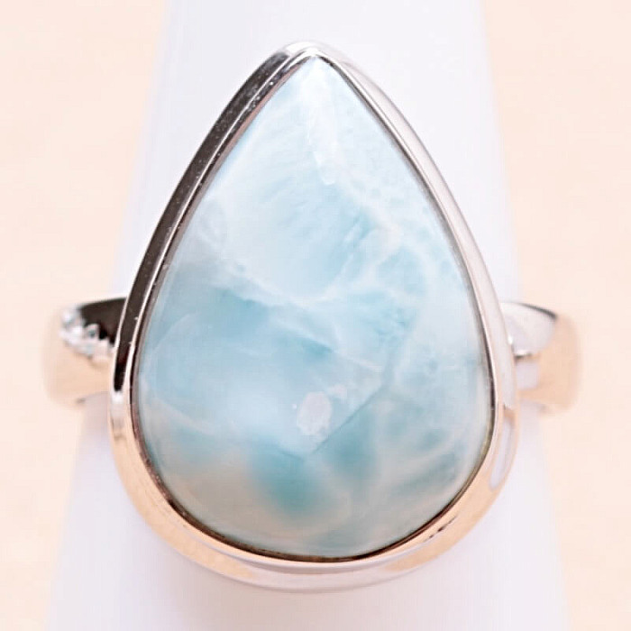 Larimar prsten stříbro Ag 925 LOT290 - 56 mm (US 7,5), 7,1 g