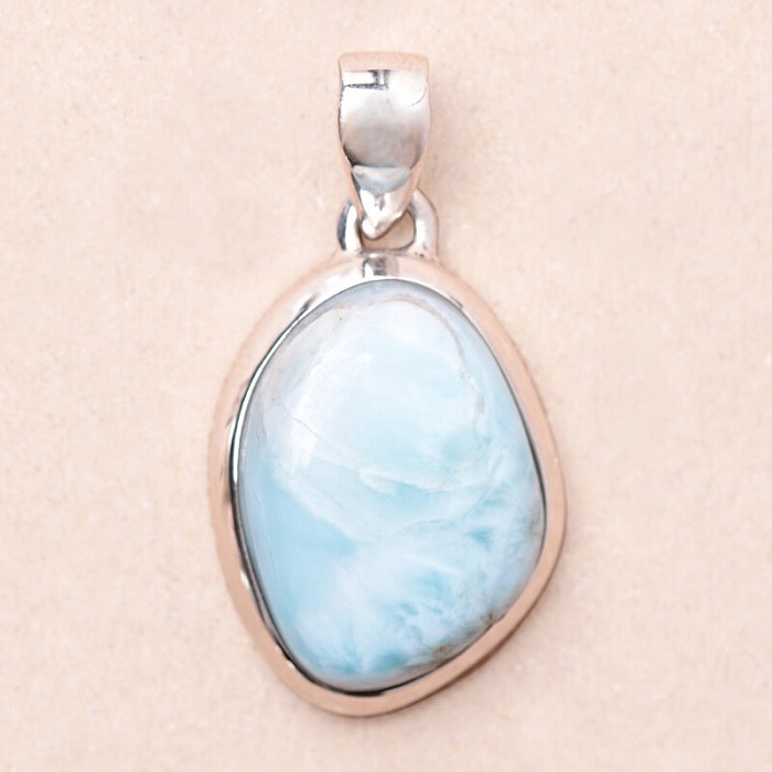 Larimar přívěsek stříbro Ag 925 P3089 - 2,1 cm, 7,5 g