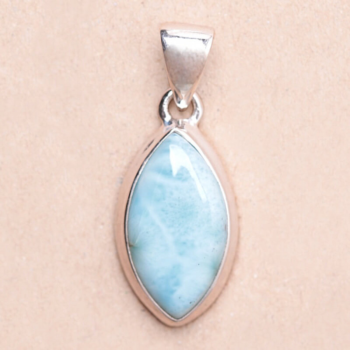 Larimar přívěsek stříbro Ag 925 LOT332 - 2,1 cm, 4,4 g