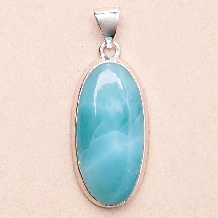 Larimar přívěsek stříbro Ag 925 LOT338 - 3,3 cm, 8,5 g