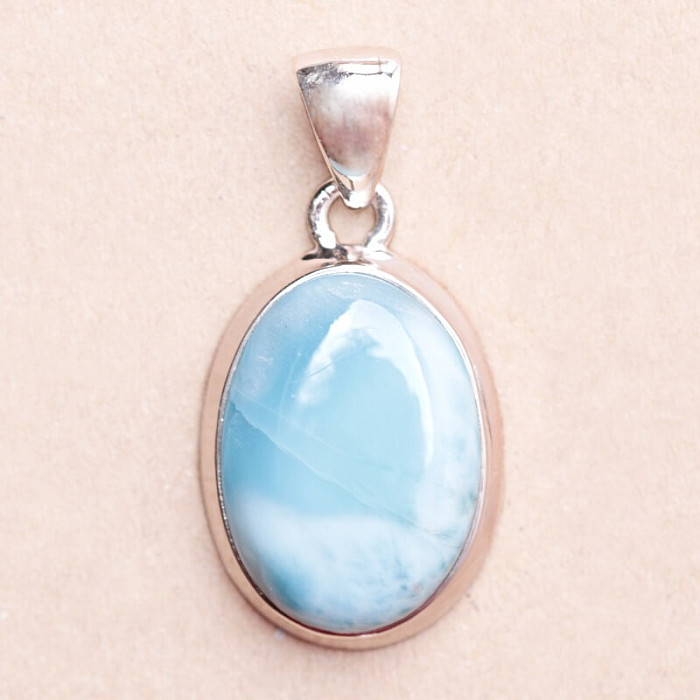 Larimar přívěsek stříbro Ag 925 LOT341 - 2,1 cm, 5,5 g