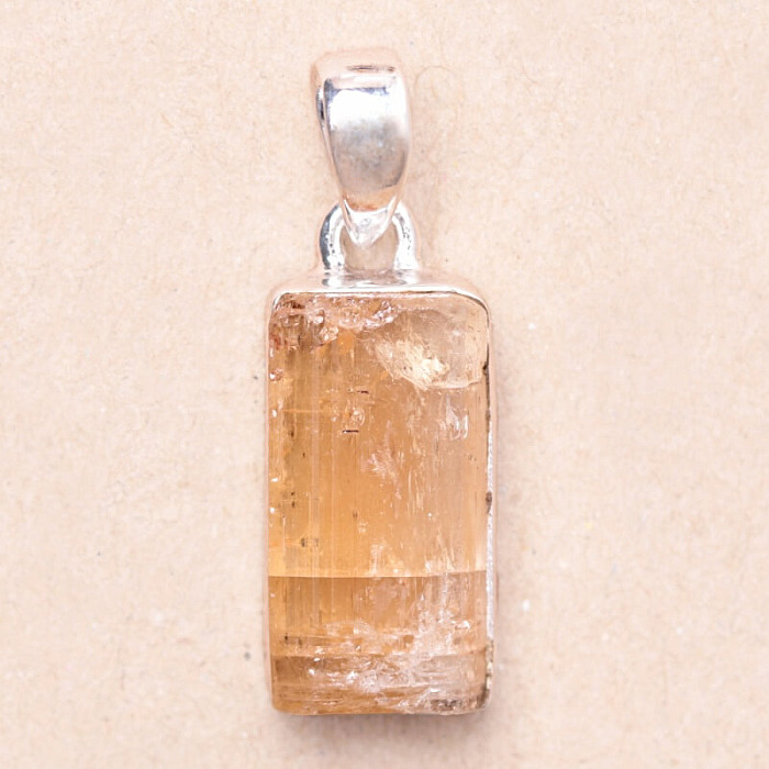 Topaz zlatý Imperial krystal přívěsek Ag 925 P343 - 2 cm, 4,4 g