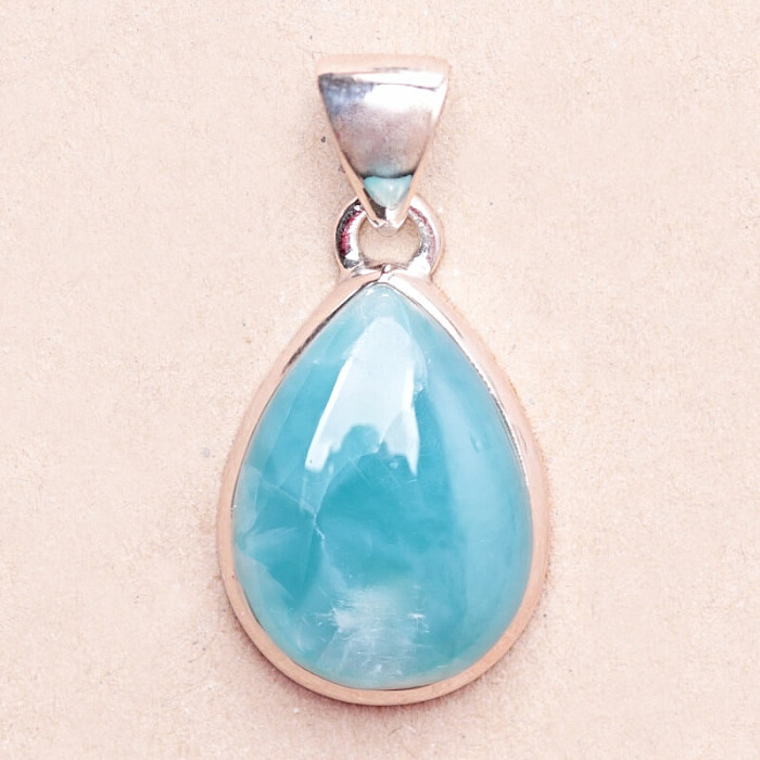 Larimar přívěsek stříbro Ag 925 LOT346 - 1,9 cm, 4,6 g