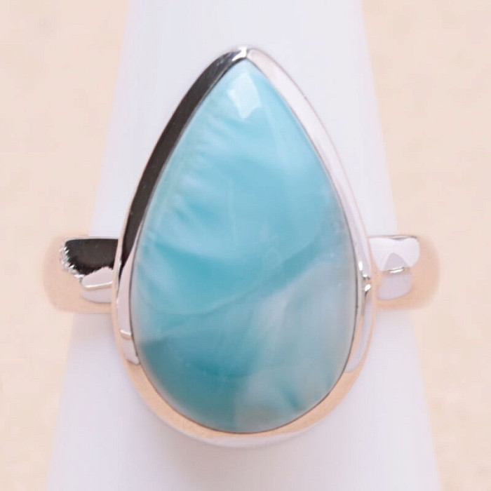 Larimar prsten stříbro Ag 925 LOT349 - 54 mm (US 7), 6,3 g