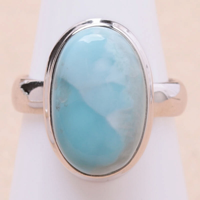 Larimar prsten stříbro Ag 925 LOT356 - 55 mm (US 7,5), 6,6 g