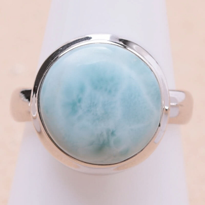 Larimar prsten stříbro Ag 925 LOT359 - 57 mm (US 8), 6,1 g