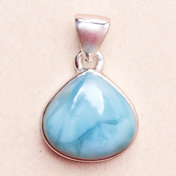 Larimar přívěsek stříbro Ag 925 LOT360 - 1,5 cm, 3,8 g