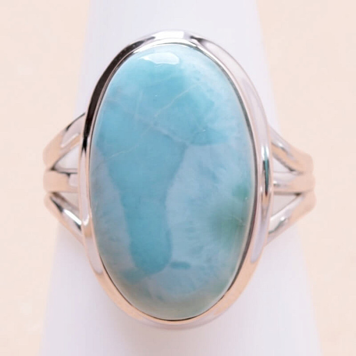 Larimar prsten stříbro Ag 925 LOT362 - 55 mm (US 7,5), 7,5 g