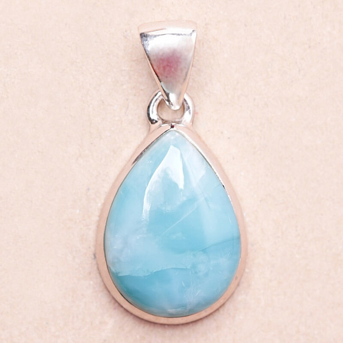 Larimar přívěsek stříbro Ag 925 LOT365 - 1,9 cm, 4,6 g