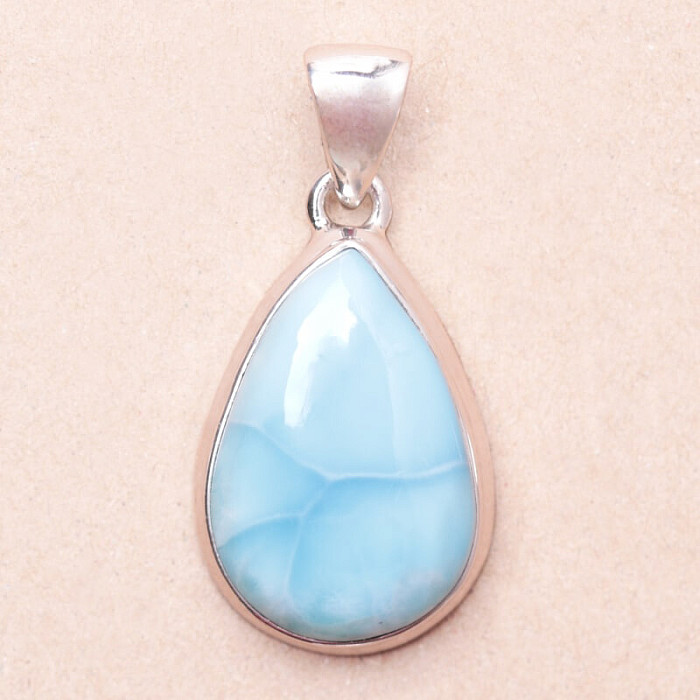 Larimar přívěsek stříbro Ag 925 LOT369 - 2,3 cm, 6,4 g