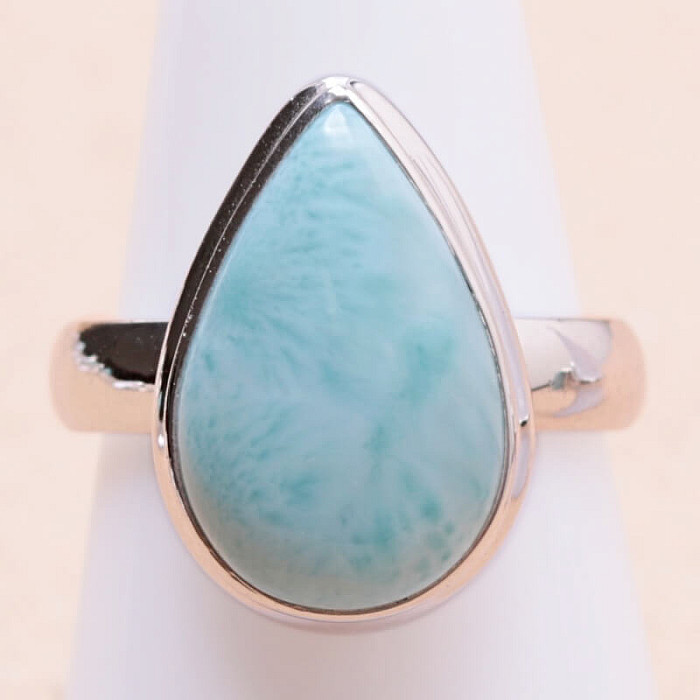 Larimar prsten stříbro Ag 925 LOT370 - 55 mm (US 7,5), 5,8 g