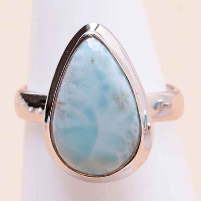 Larimar prsten stříbro Ag 925 LOT379 - 52 mm (US 6), 4,2 g